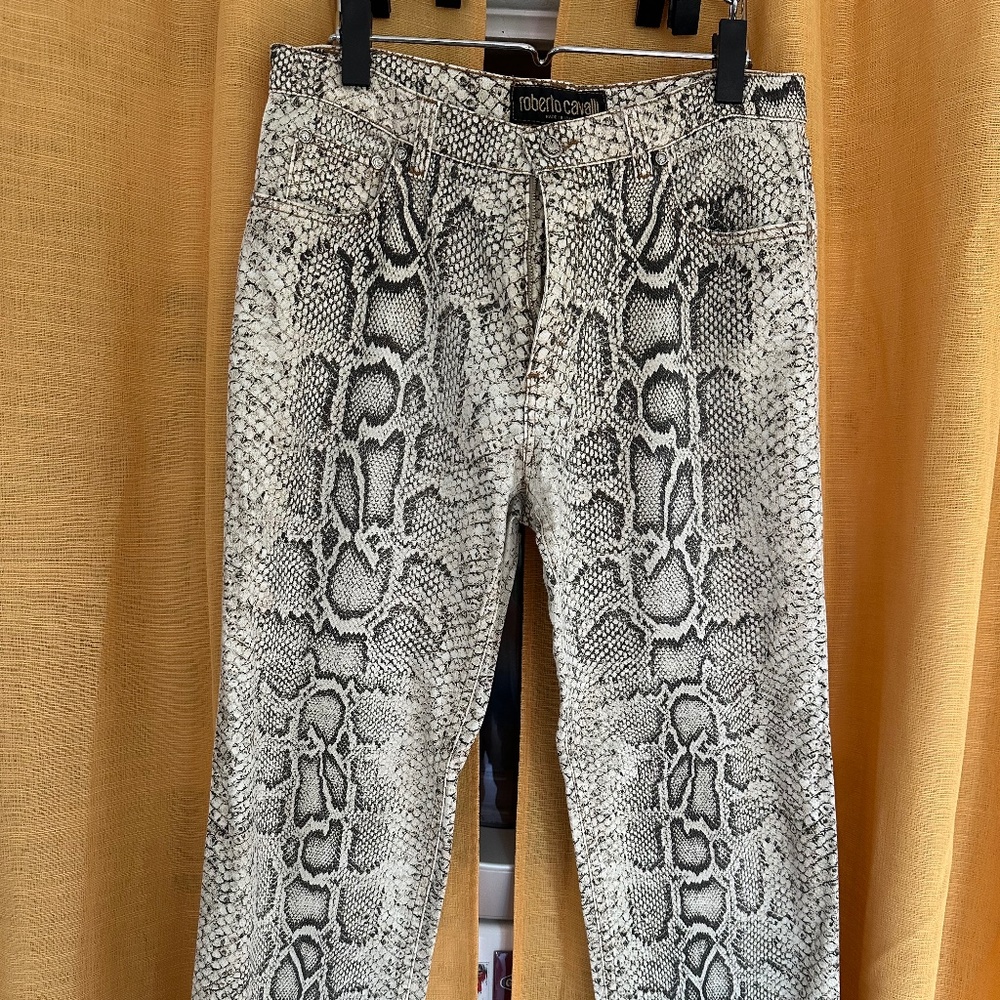Roberto Cavalli Python Pattern Jeans